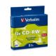 Verbatim DataLifePlus CD-RW 80 Min Slim Case 5 Pack 4-12x High Speed