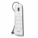 BELKIN 8 OUTLET SURGE PROTECTOR WITH 2M CORD WITH 2 USB PORTS (2.4A), 2YR WTY, $50K CEW