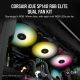 Corsair SP140 RGB ELITE, 140mm RGB LED Fan with AirGuide, Dual Pack with Lighting Node CORE