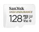 SanDisk 128GB High Endurance microSDHC™ Card  SQQNR 10,000 Hrs UHS-I C10 U3 V30 100MB/s R 40MB/s W SD adaptor 2Y