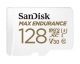 SanDisk 128GB MAX High Endurance microSDHC™ Card  SQQVR 60,000 Hr Hrs UHS-I C10 U3 V30 100MB/s R, 40MB/s W SD adaptor 10Y