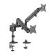 Brateck Dual Monitors Pole-Mounted Epic Gas Spring Aluminum Monitor Arm Fit Most 17'-32' Monitors, Up to 9kg per screen VESA 75x75/100x100 Space Grey