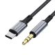 PISEN 1m Type-C to 3.5mm Aluminum Alloy Braided AUX Audio Cable LH-YP02-1000 - (6902957077187)