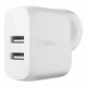 Belkin BOOST↑CHARGE™ Dual USB A Wall Charger 24W White - Universally compatibility with most USB devices