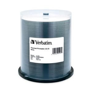 Verbatim DataLife CD-R, 80 Min, White Thermal, 100 Pk Spindle, 52x