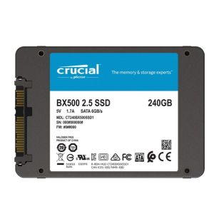 CRUCIAL BX500 240GB, 2.5" INTERNAL SATA SSD, 540R/500W MB/s, 3YR WTY