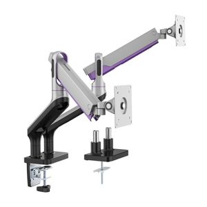 Brateck Dual Monitor Premium Aluminum Spring-Assisted Monitor Arm Fit Most 17'-32'  Flat Panel and Curved Monitors Up to 9kg per screen (Sliver)